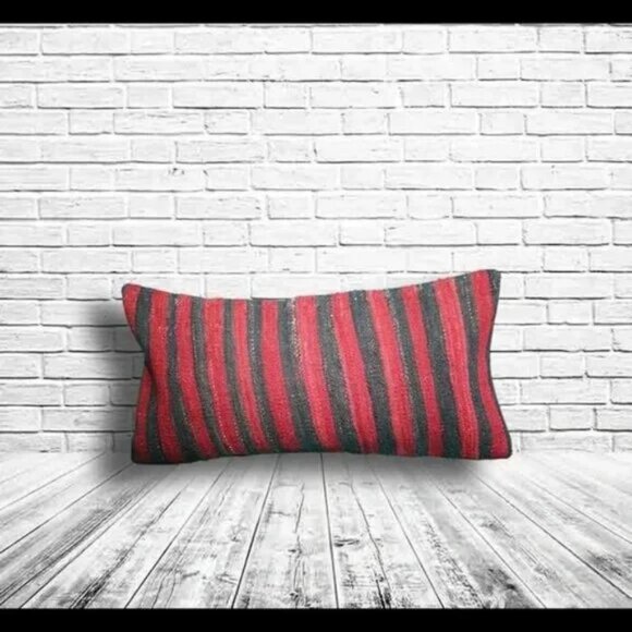 P15 - 3 for $75 - Turkish Kilim Pillowcase (12x24in) - Picture 1 of 3